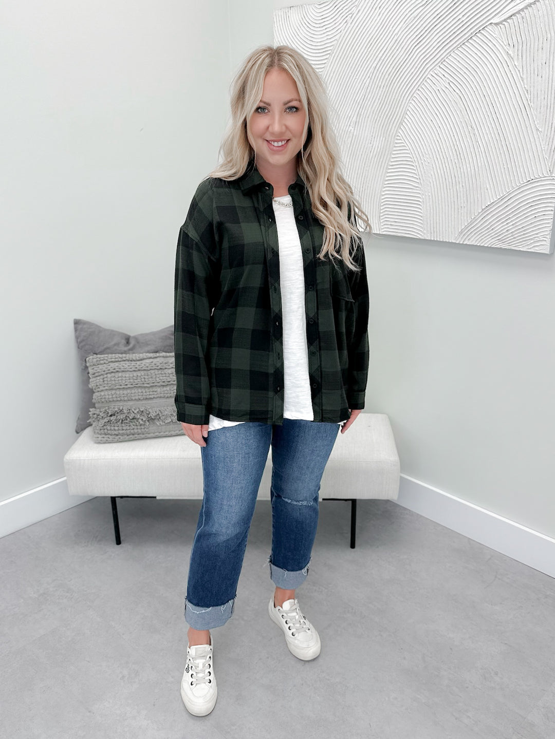 Deana Button Up in Hunter