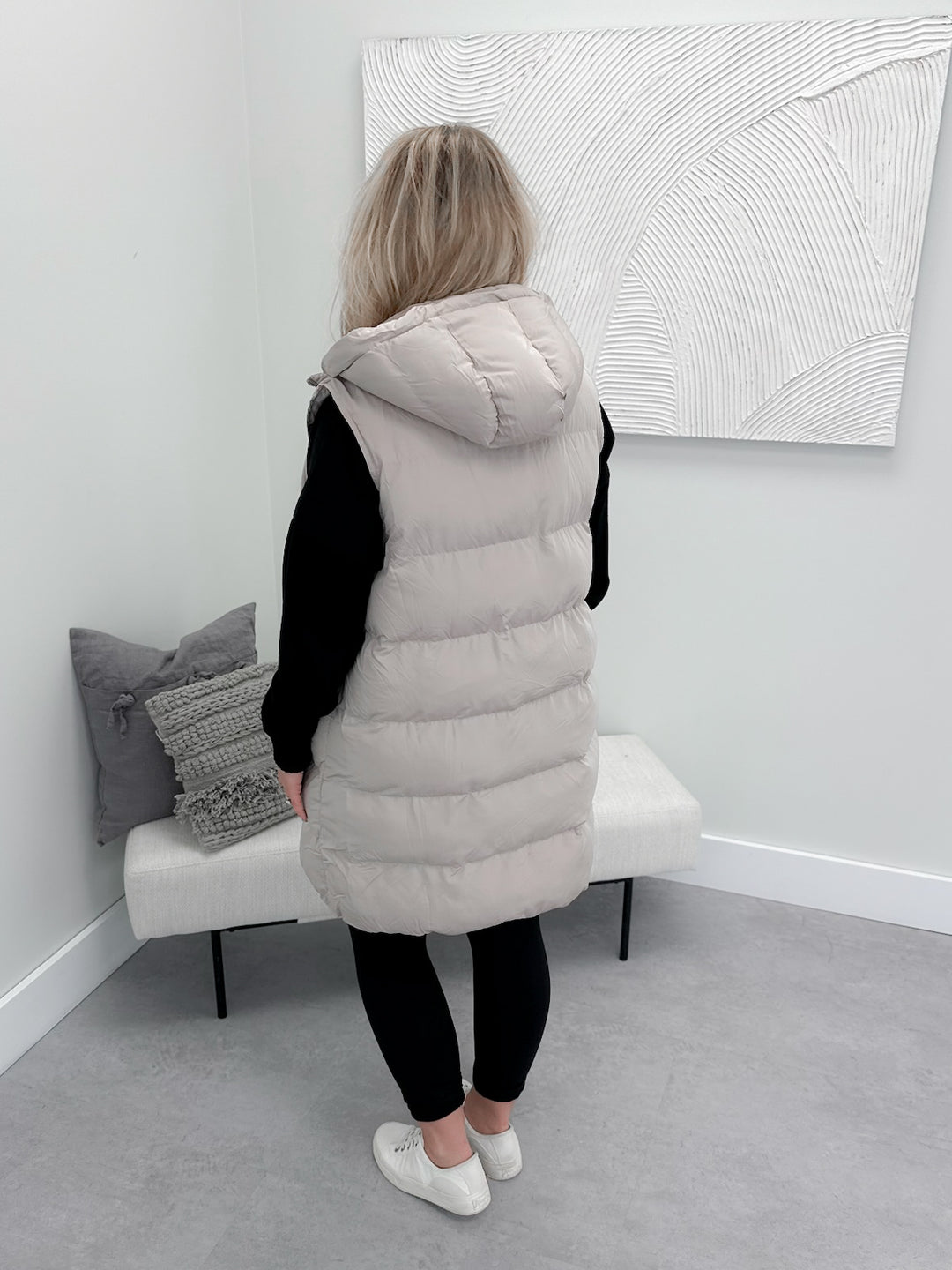 Belle Puffer Vest in Dune
