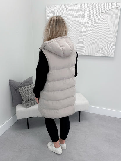 Belle Puffer Vest in Dune - Small