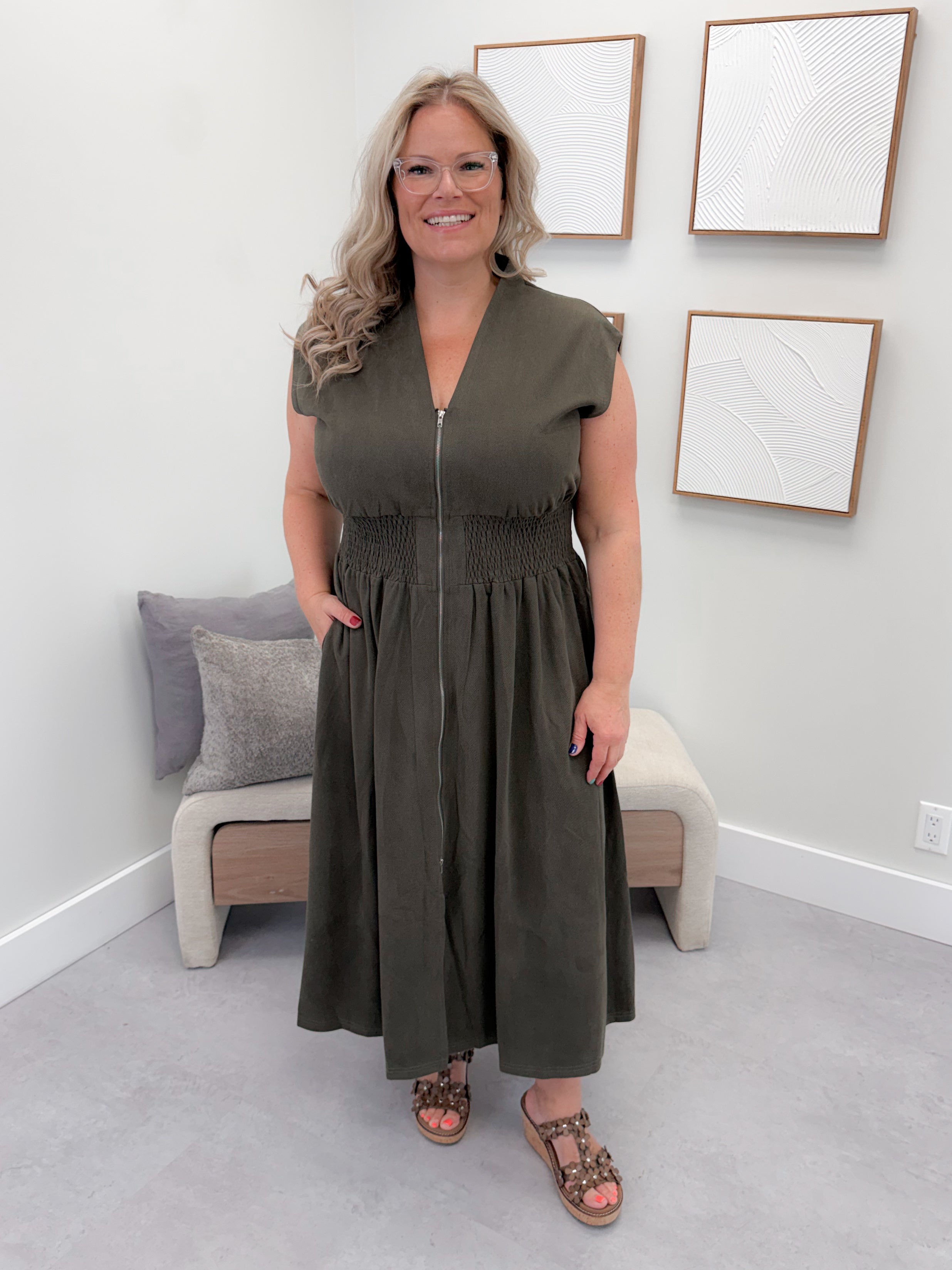 Millie Dress in Olive