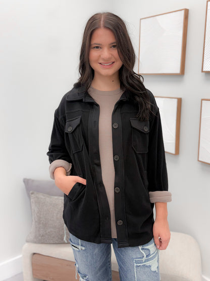 Vesta Shacket in Black