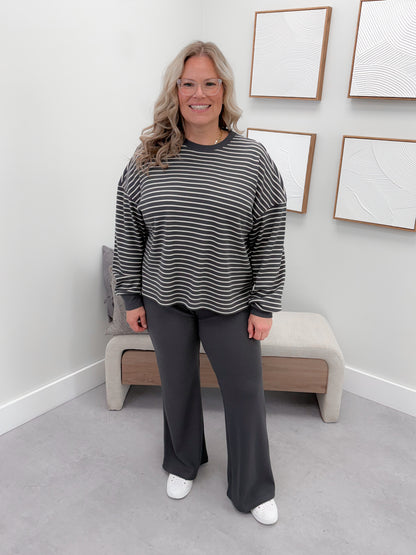 Saylor Stripe Long Sleeve in Coal