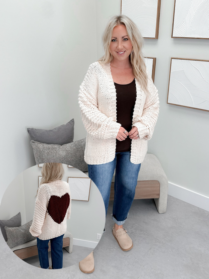 Andi Heart Cardigan in Blush