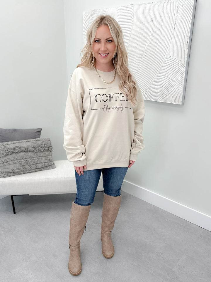 Coffee All Day Pullover in Latte by Ash + Antler