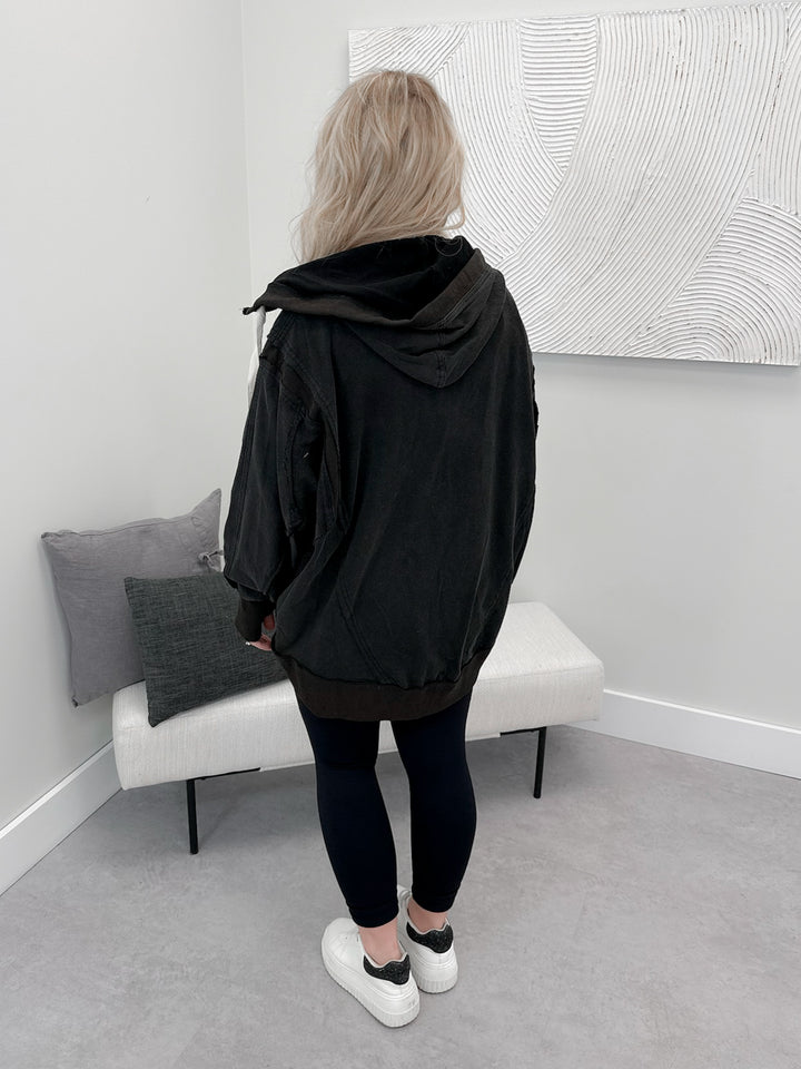 Zoe Vintage Look Full Zip Hoodie by Pol