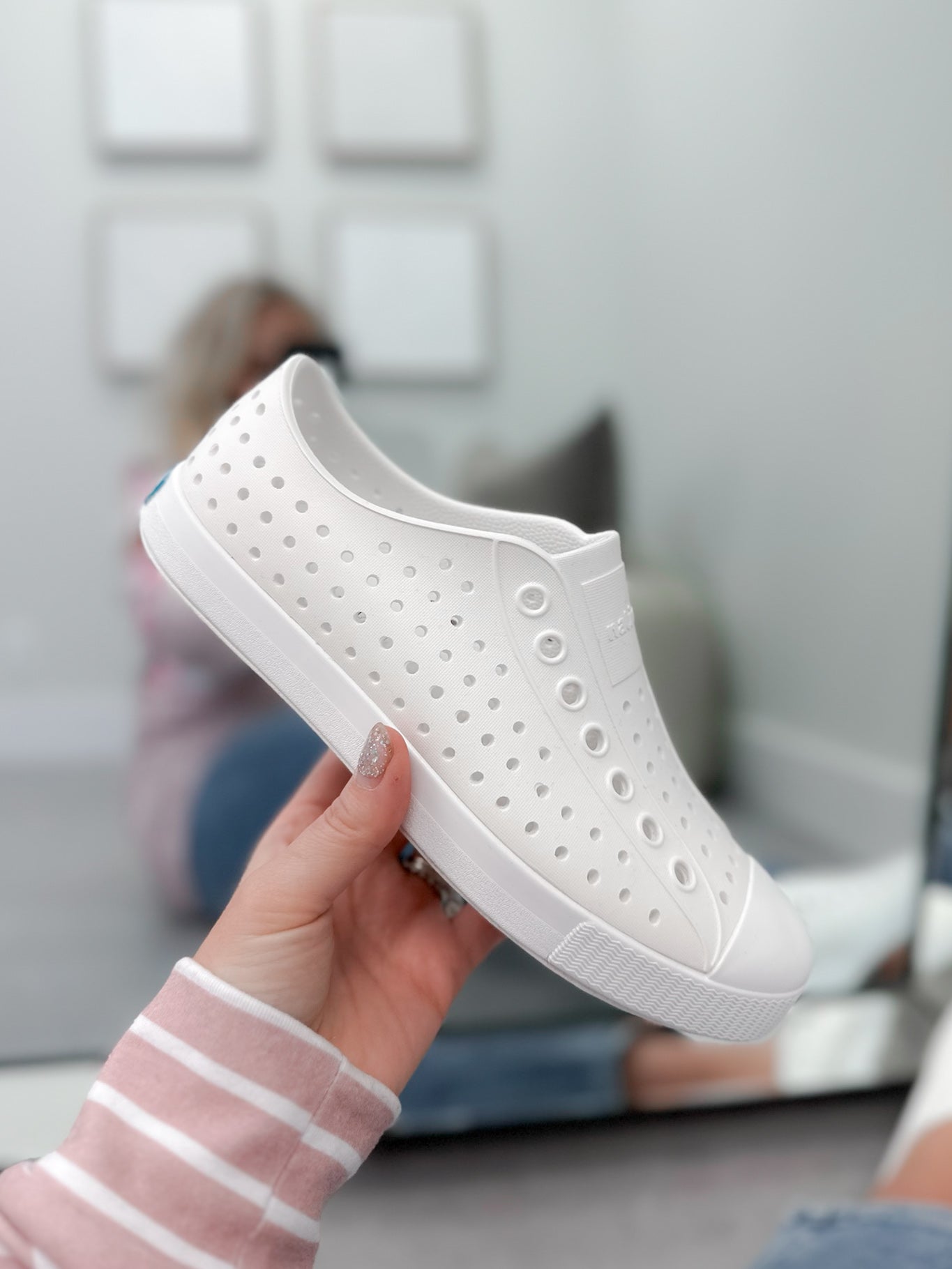 Native Jefferson Classic Slip On in Shell White