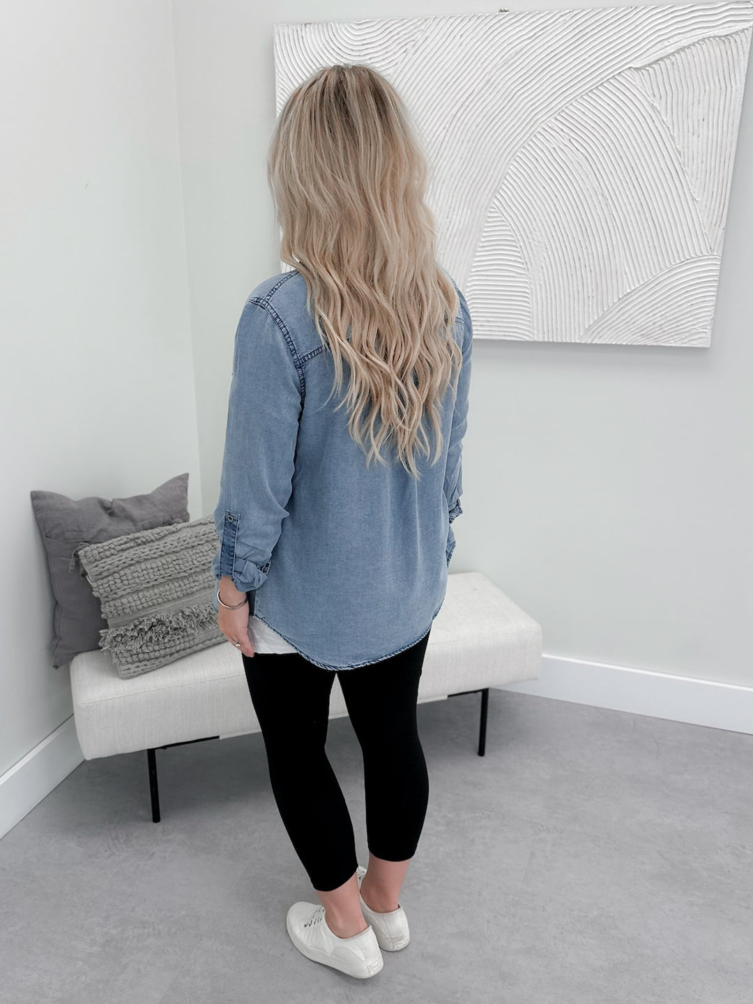 Jules Denim Button Up in Medium Wash