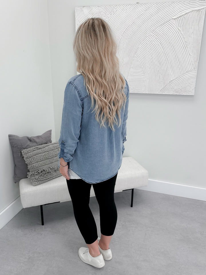 Jules Denim Button Up in Medium Wash