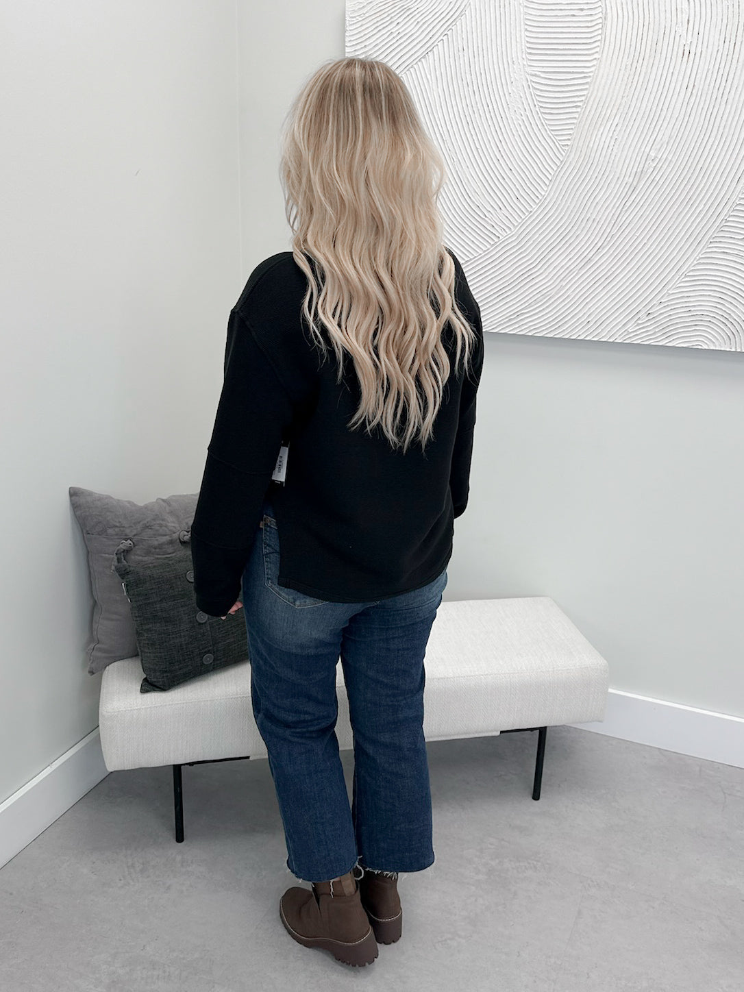 Ribbed Pullover Black - XS