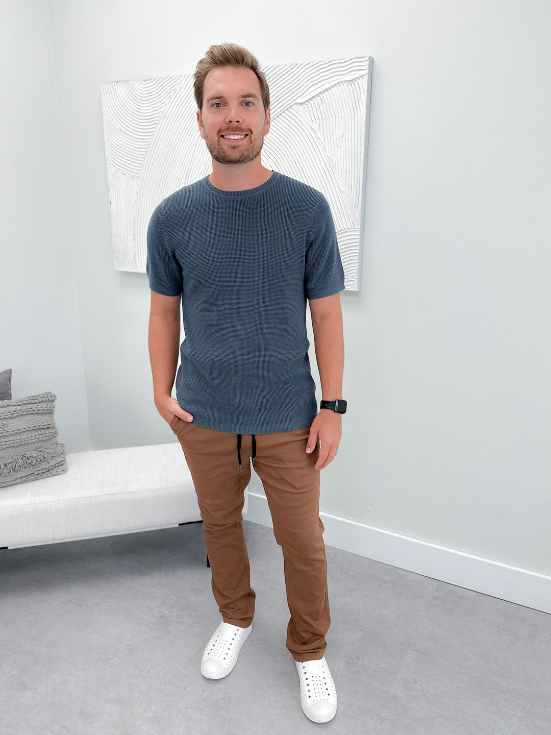 Weston Sweater Tee in Horizon Blue