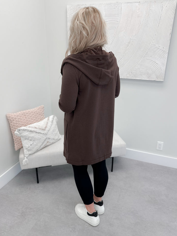 Manhattan Hooded Long Cardi in Java