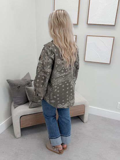 Paisley Shacket in Army