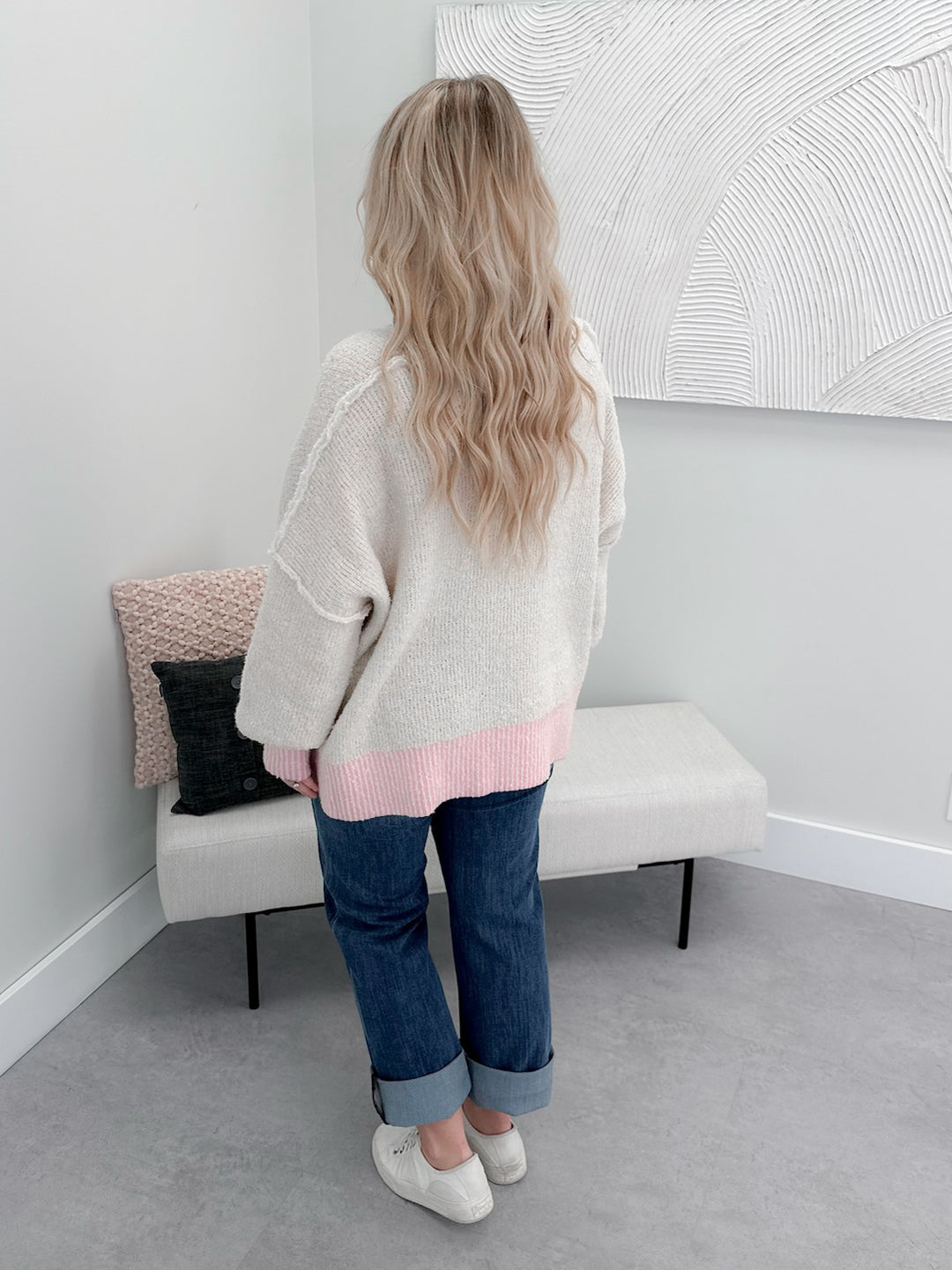 Marching Bears Sequin Sweater in Ivory