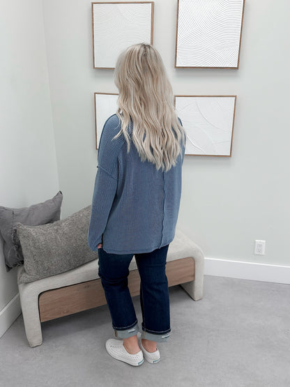 Joss Wave Long Sleeve in Blue