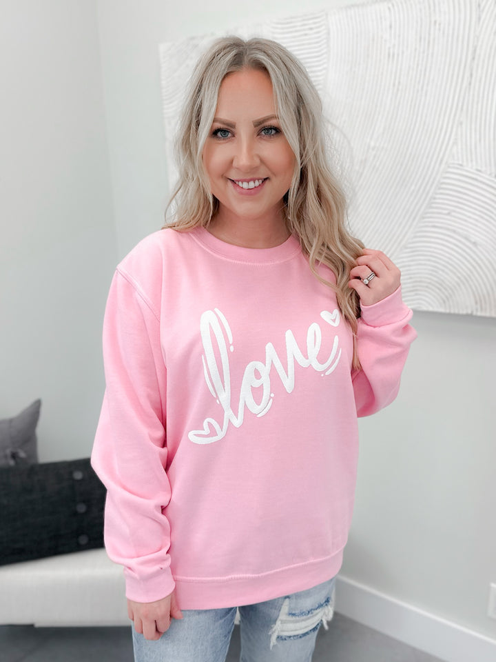 Love Puffed Pullover in Pink by Ash + Antler