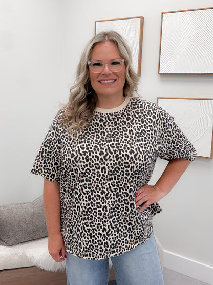 Boyfriend Tee in Layover Leopard by Ampersand Avenue