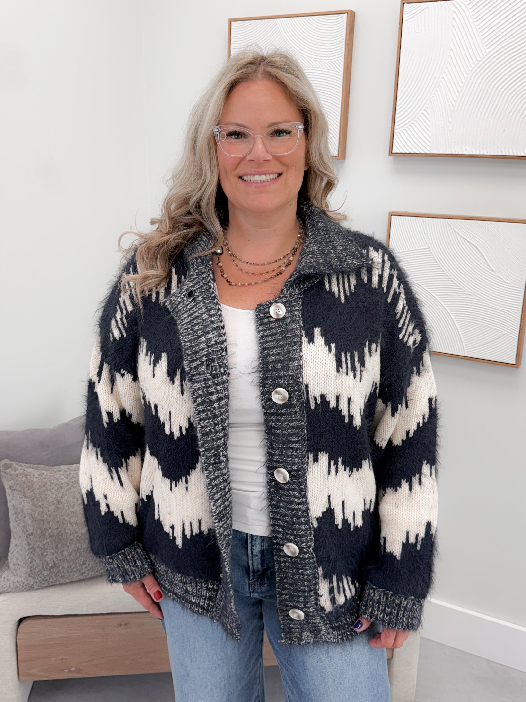 Murren Coatigan in Navy