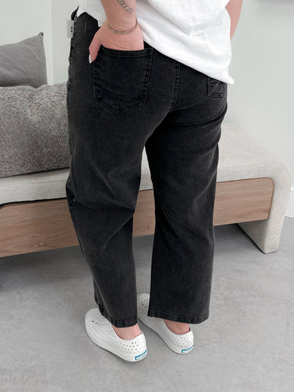 Anstie Pull On Jeans in Charcoal