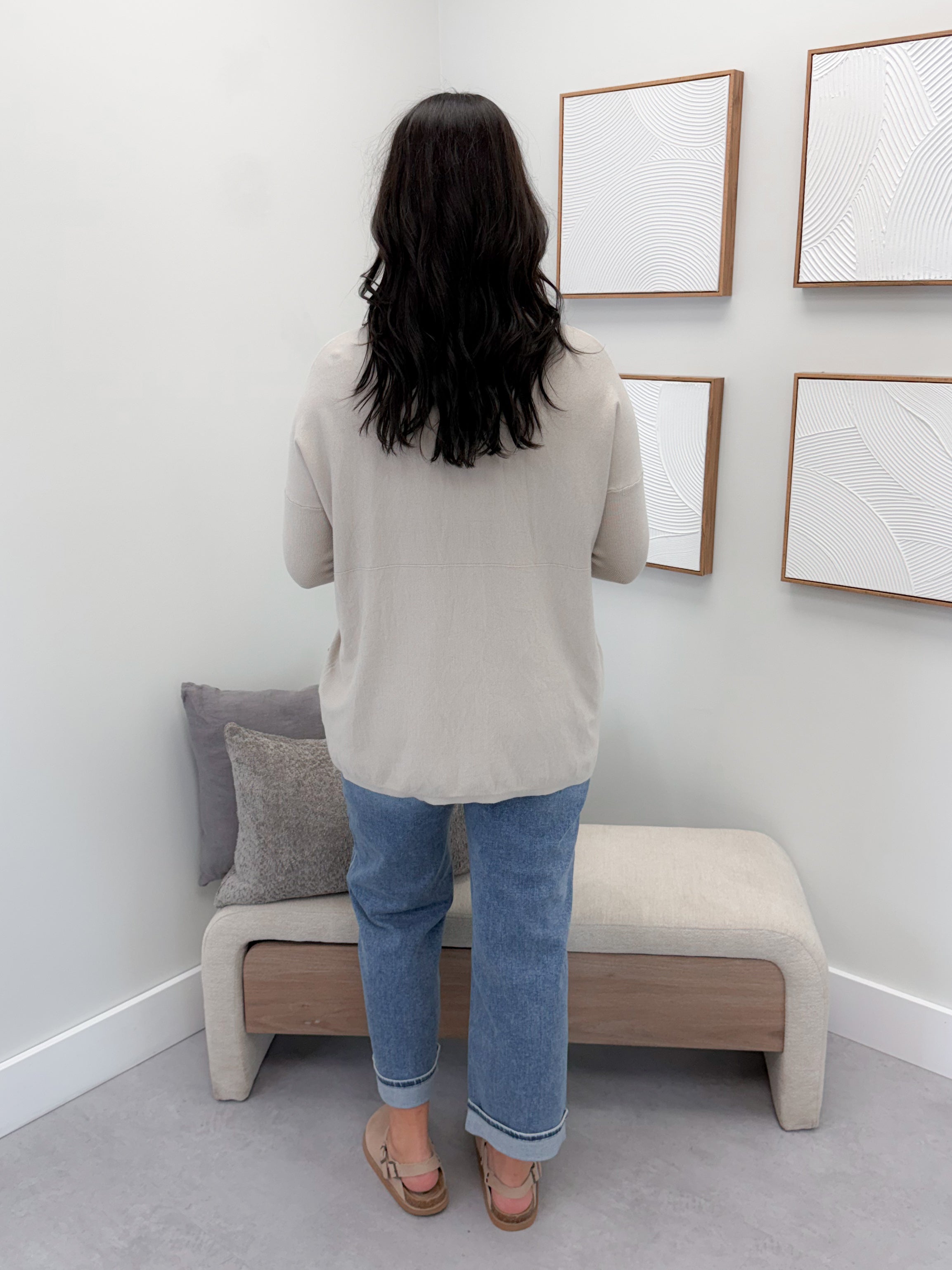 229 Pocket Sweater in Stone by Twenty Nine The Label