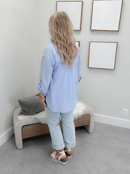 Robin Button Up in Sky Blue