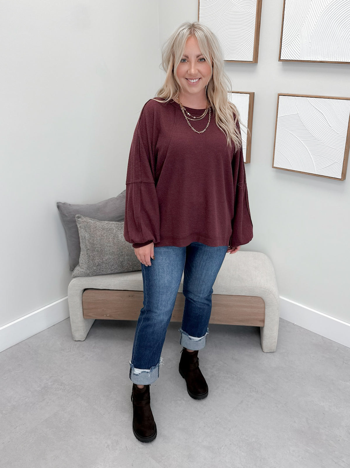 Layne Long Sleeve in Rosewood