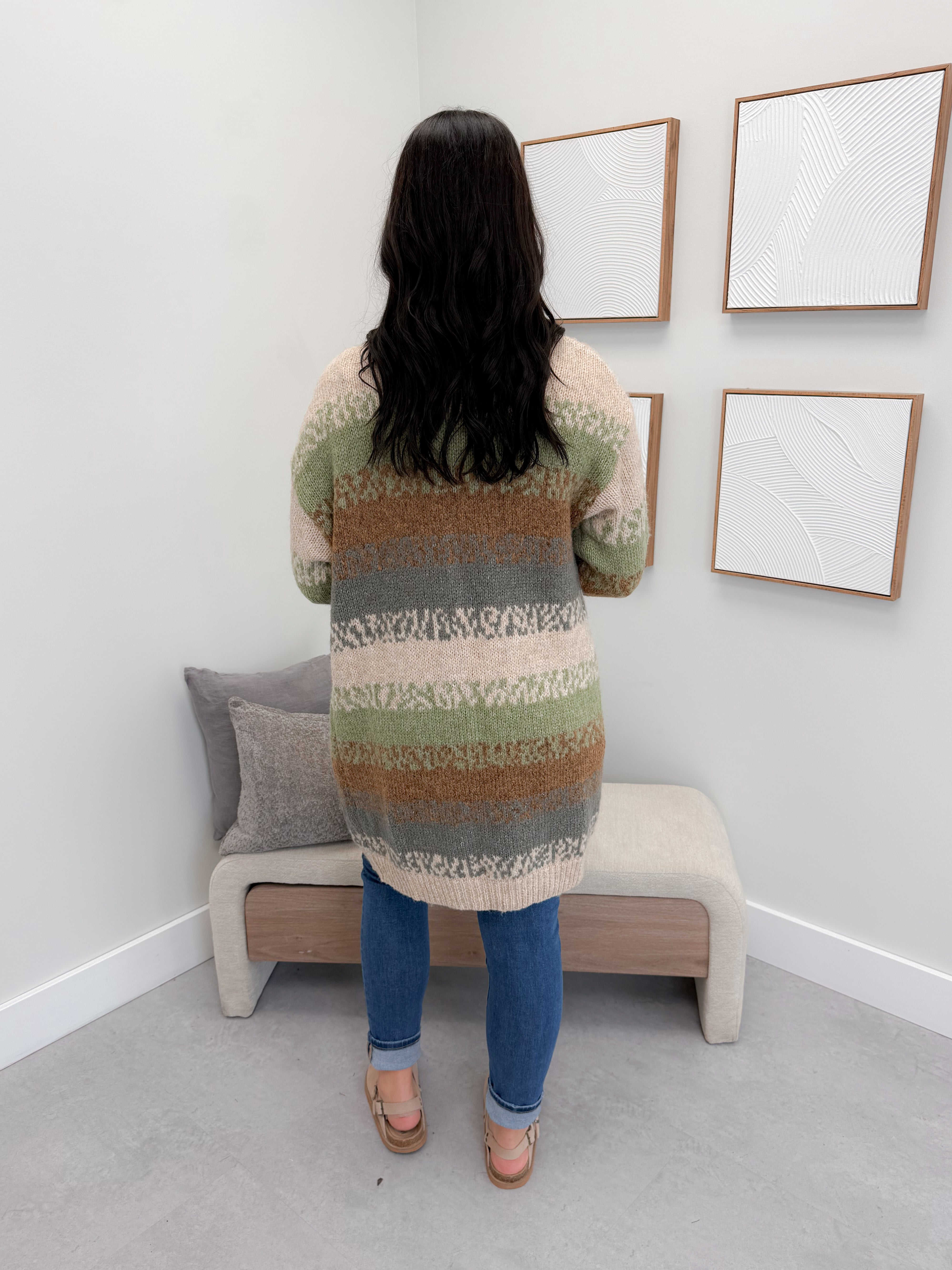 Newport Cardigan in Earthy Olive