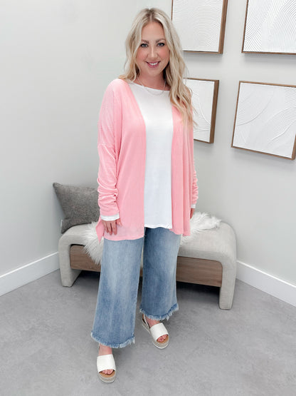 Camille Ribbed Cardi in Ballet