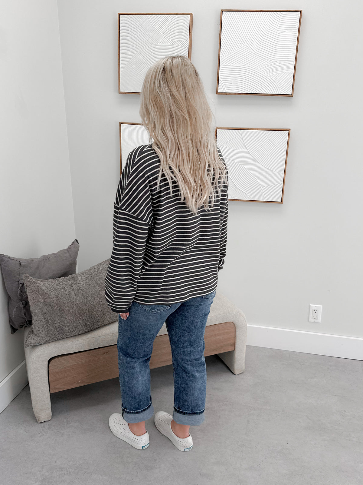 Saylor Stripe Long Sleeve in Coal