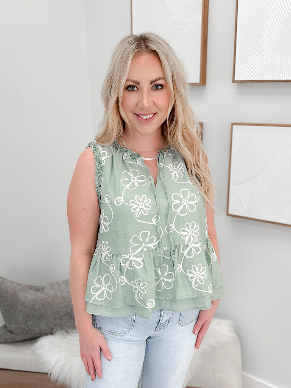 Rosalie Tank in Sage