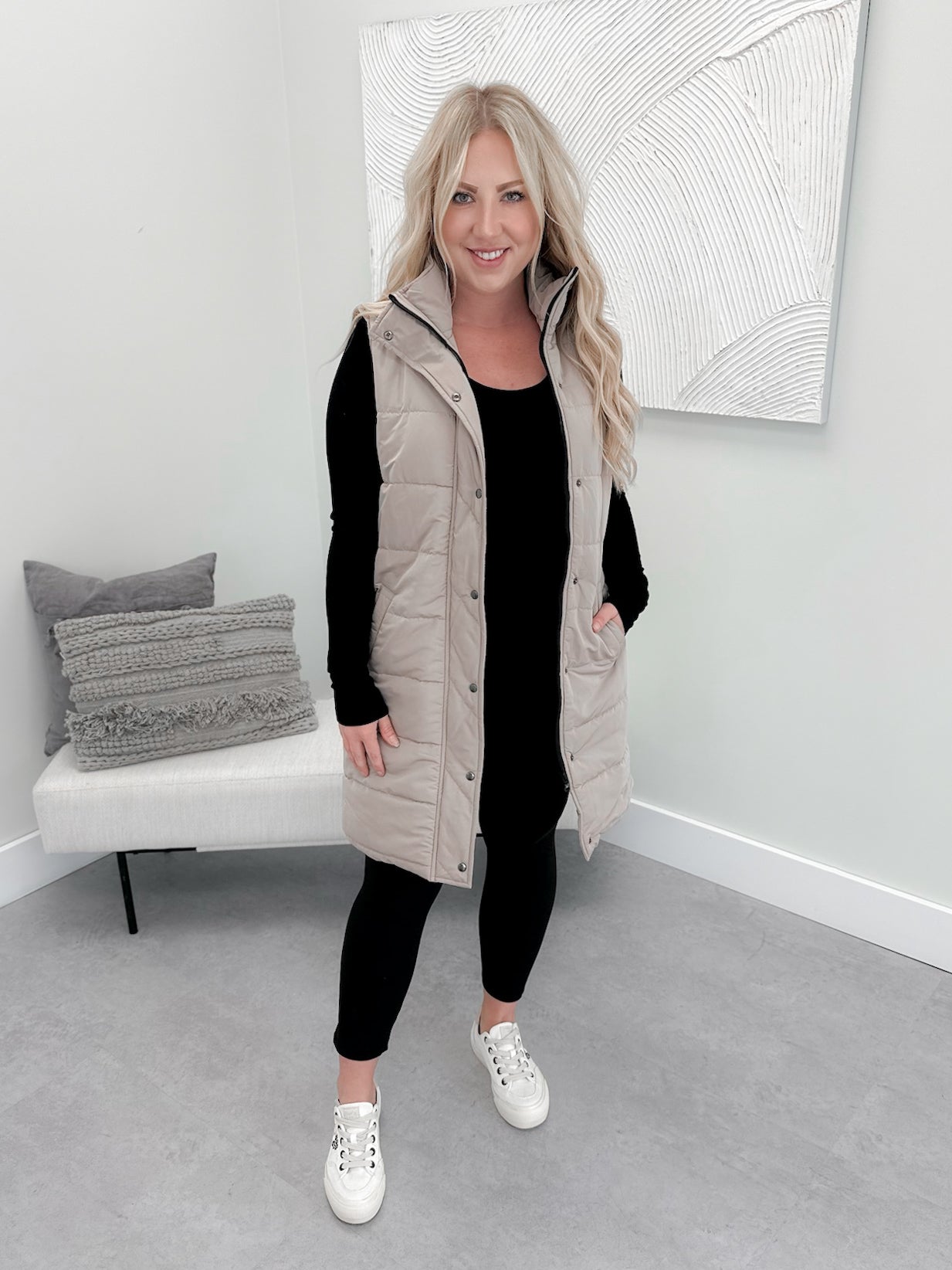 Harlow Vest in Latte