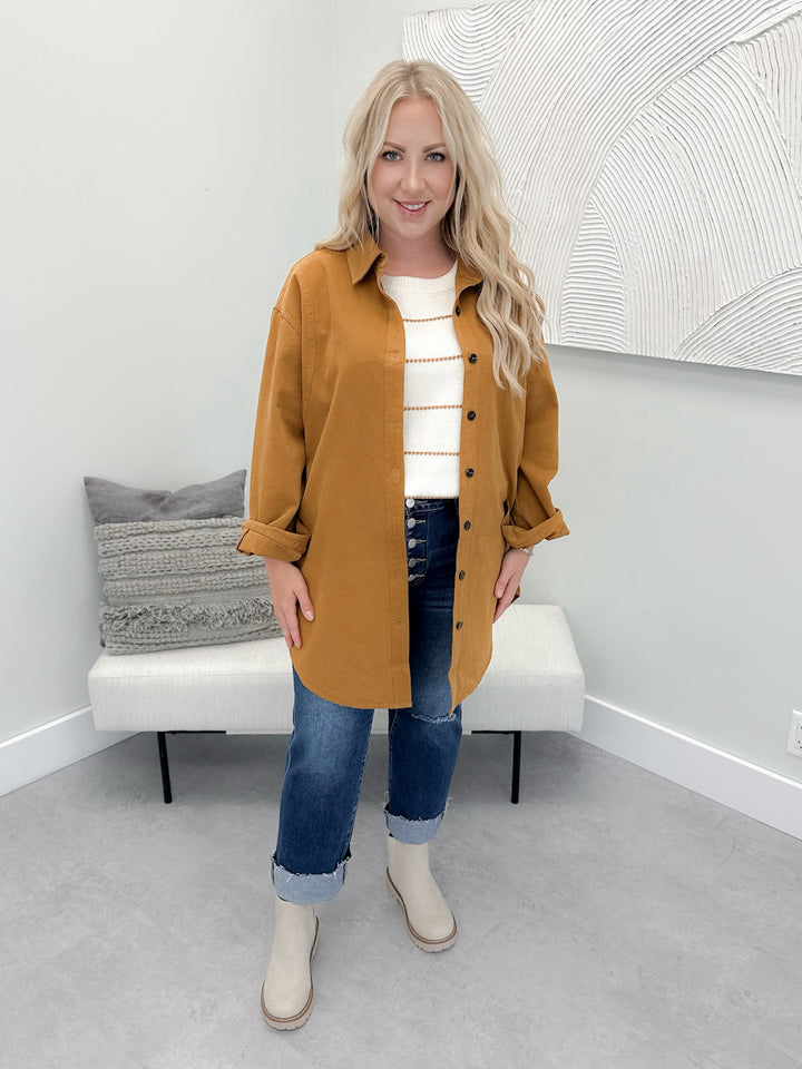 Hartlen Shacket in Mustard