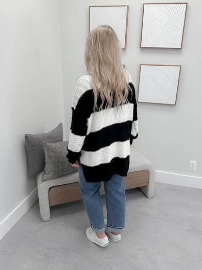 Colby Sweater in Black Stripe
