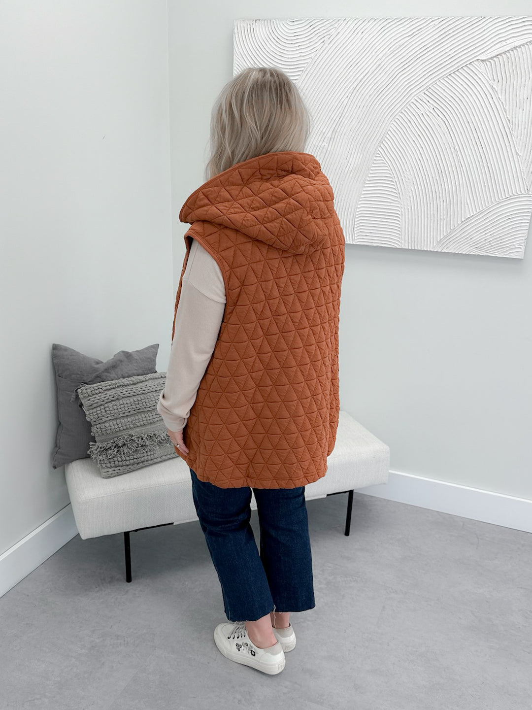 Miller Quilted Vest in Rust