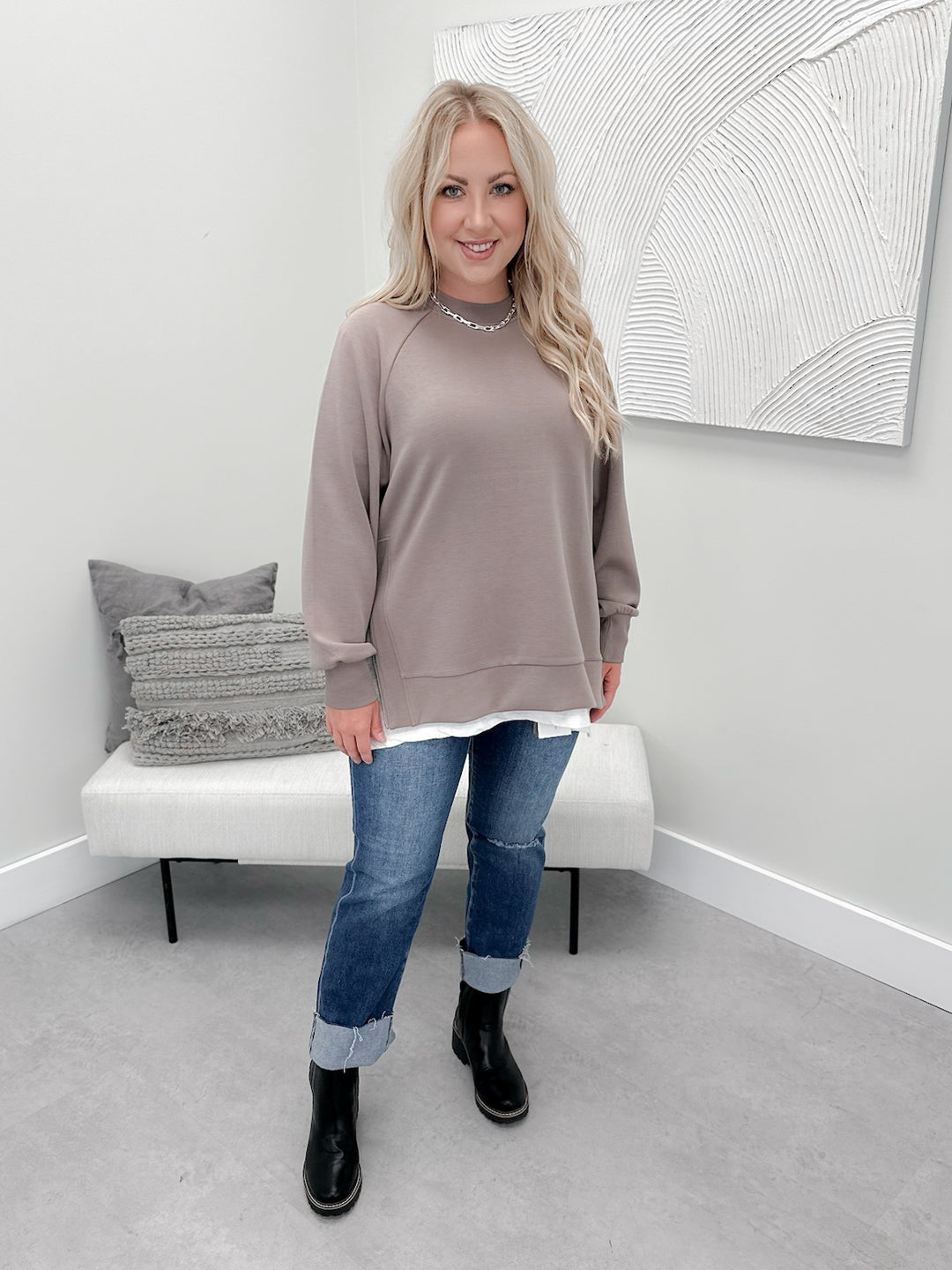 Tristan Pullover in Fog