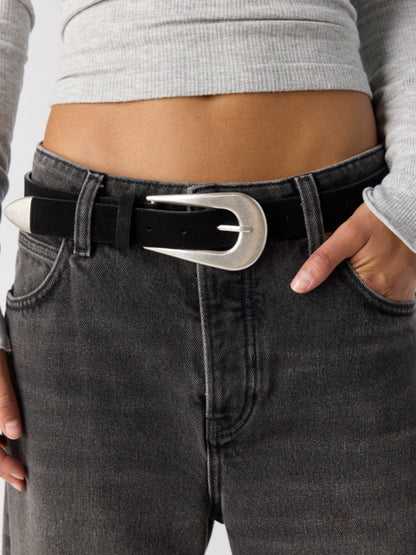 Cannon Suede Belt in Black by Free People