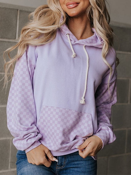 Checked Out Purple University Hoodie by Ampersand Ave