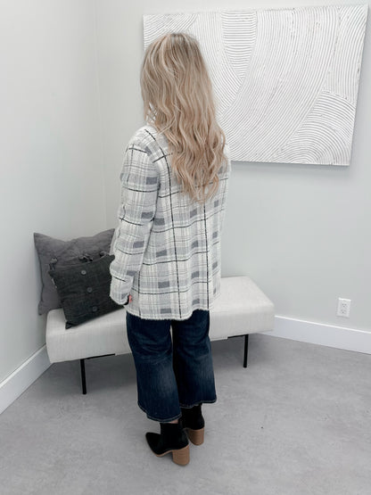 Aston Coatigan in Grey Plaid