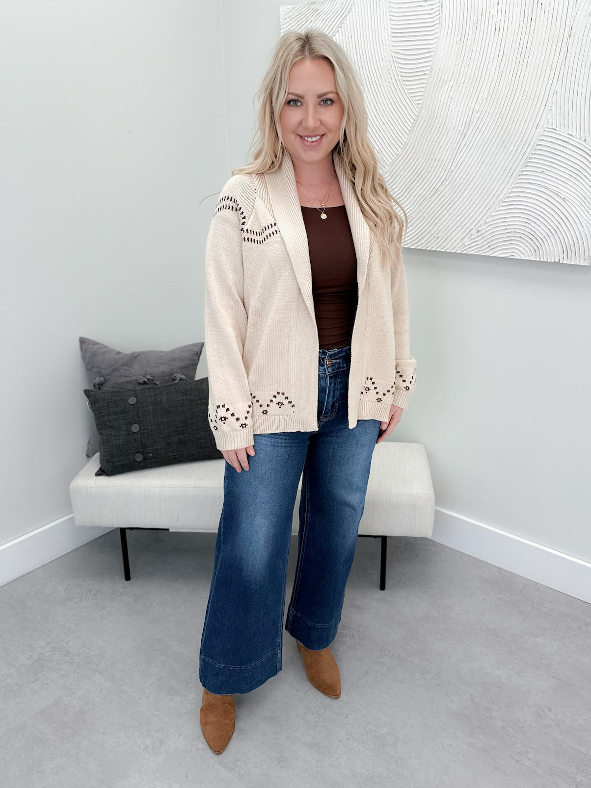 Colt Horse Cardi in Latte