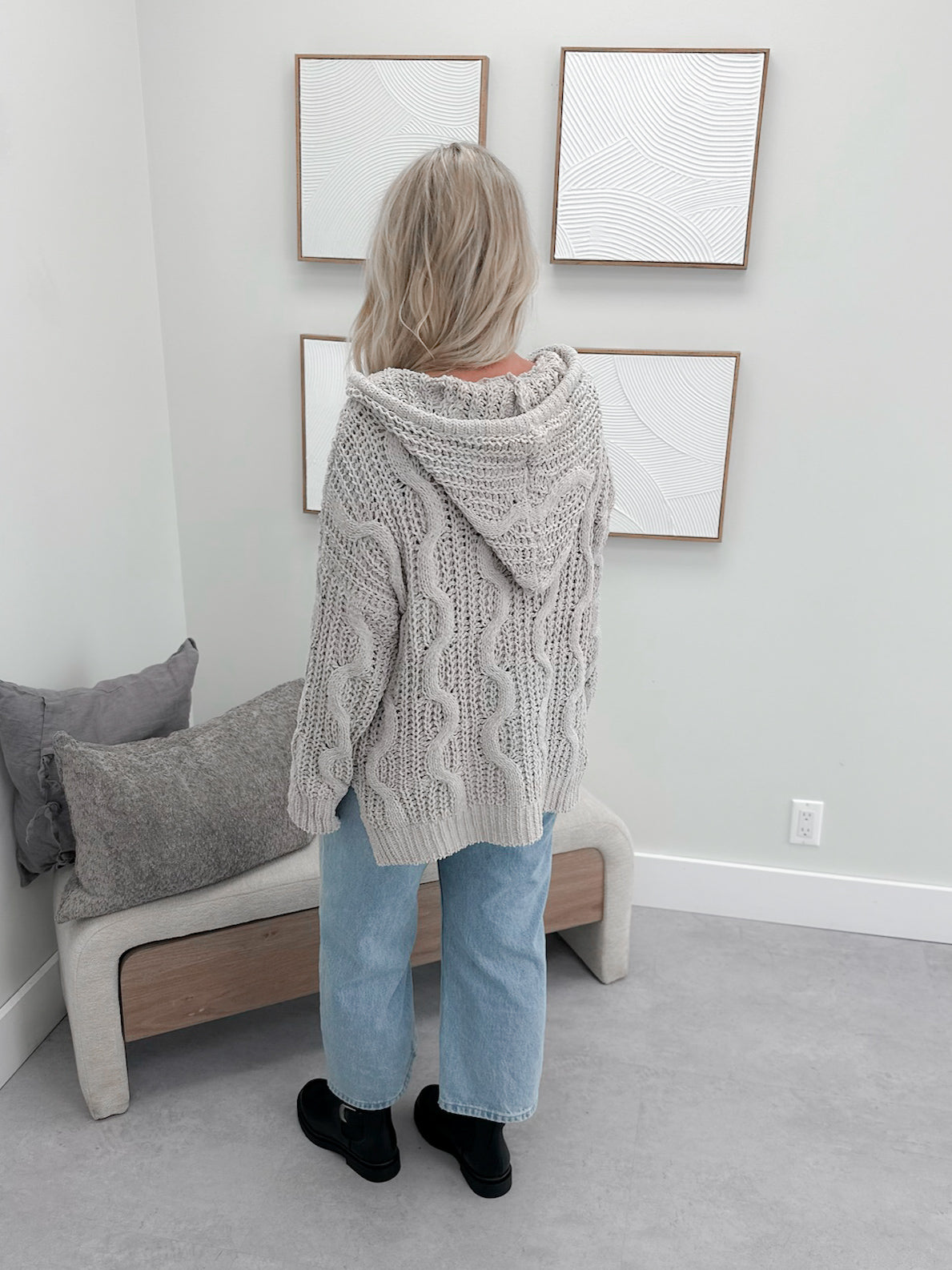 Jace Hooded Sweater in Grey MIst