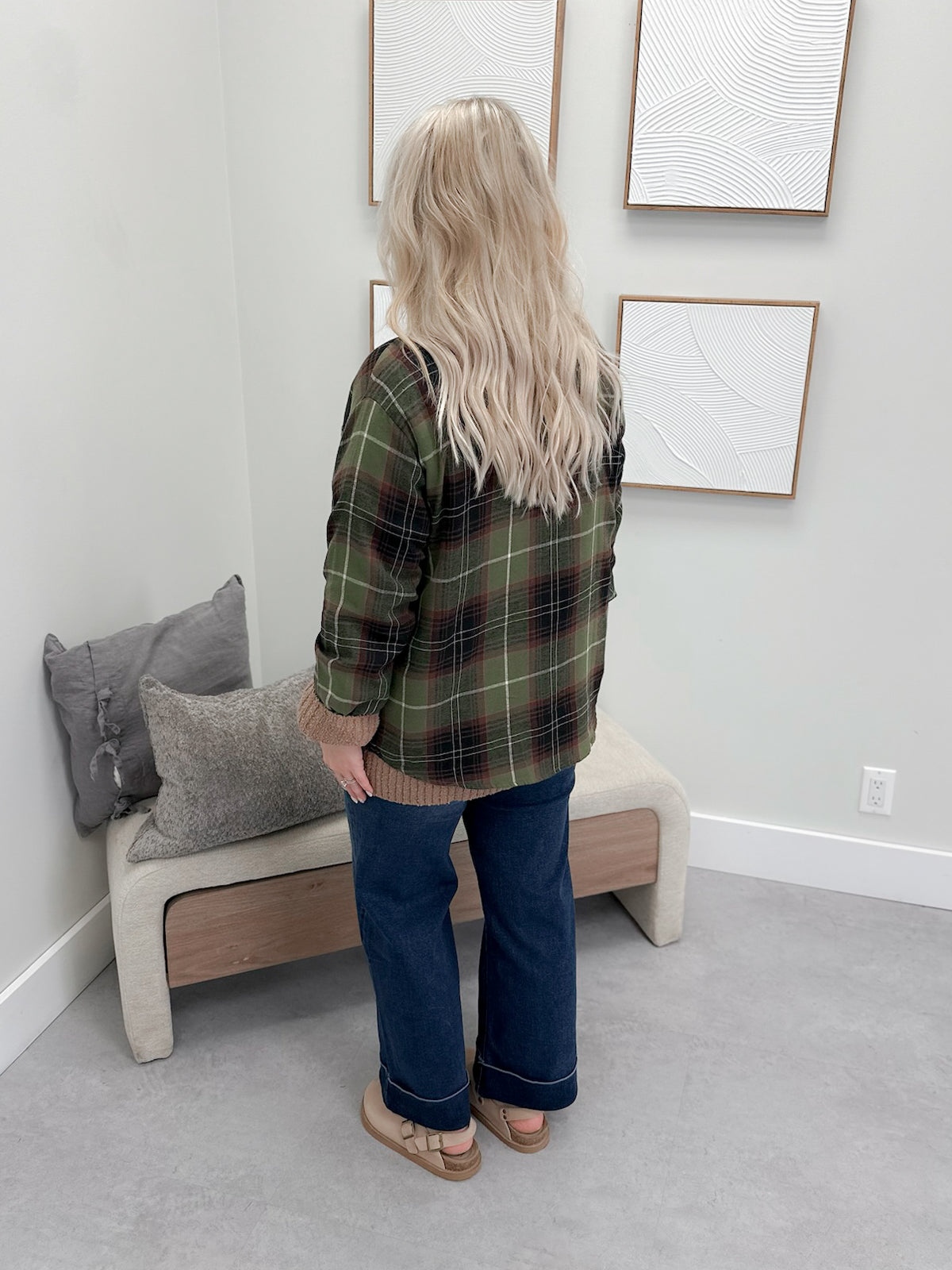 Kenni Plaid Button Up in Green