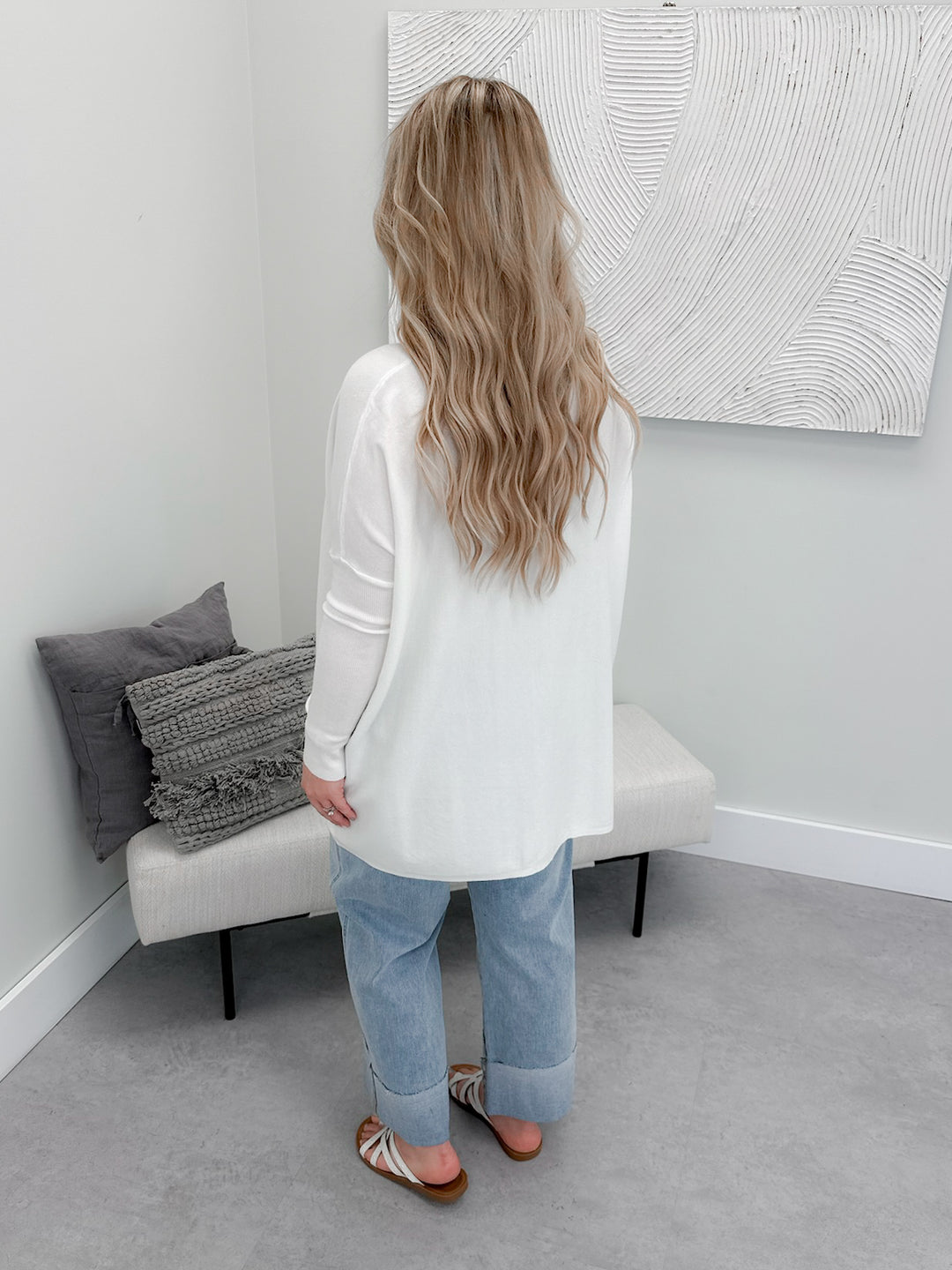 Coffee Break Sweater in Off White