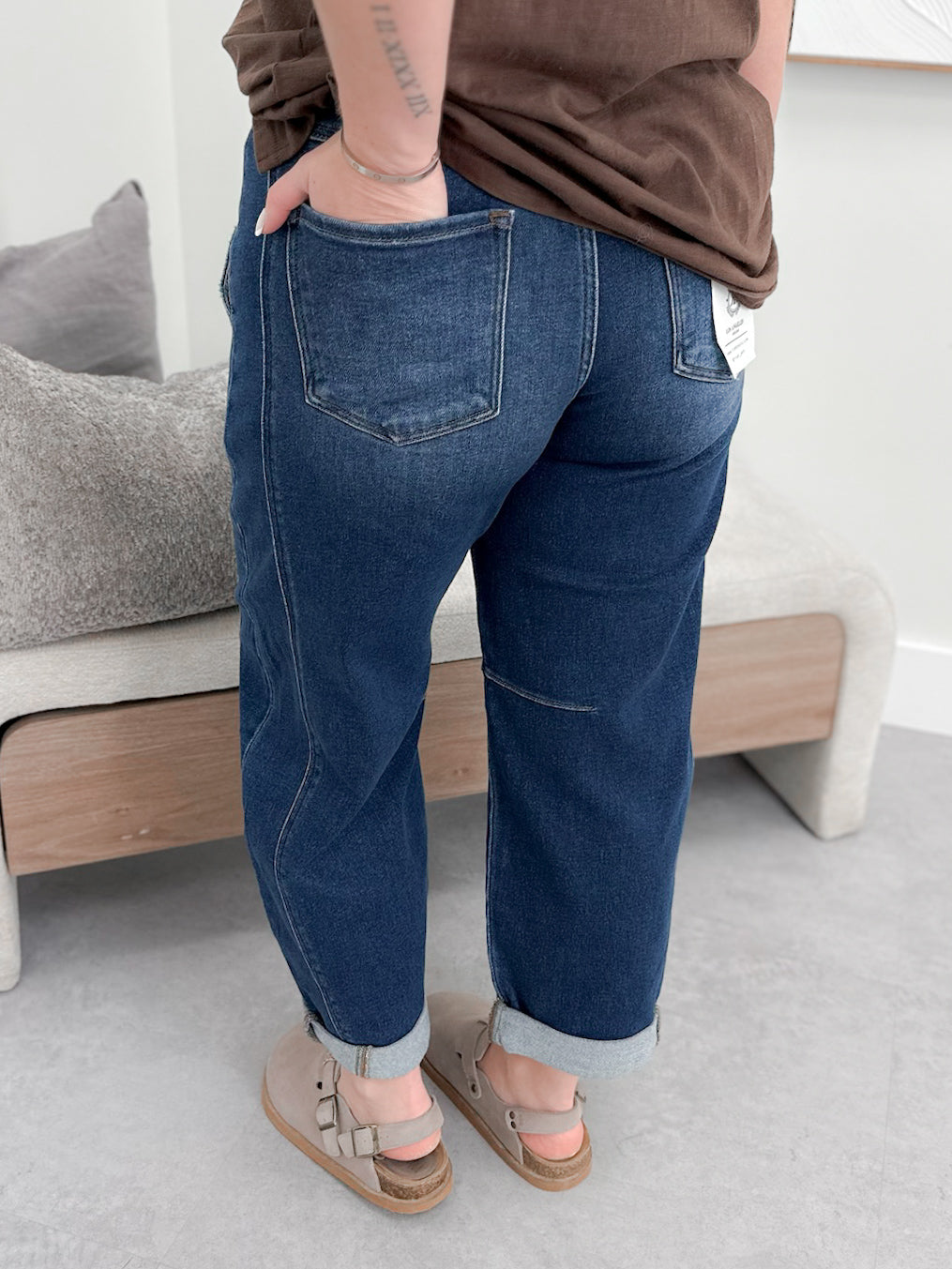 Jovie Barrel Roll Up High Rise Jeans by Risen