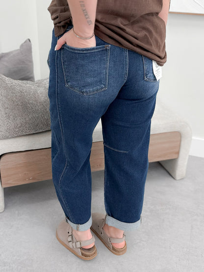 Jovie Barrel Roll Up High Rise Jeans by Risen