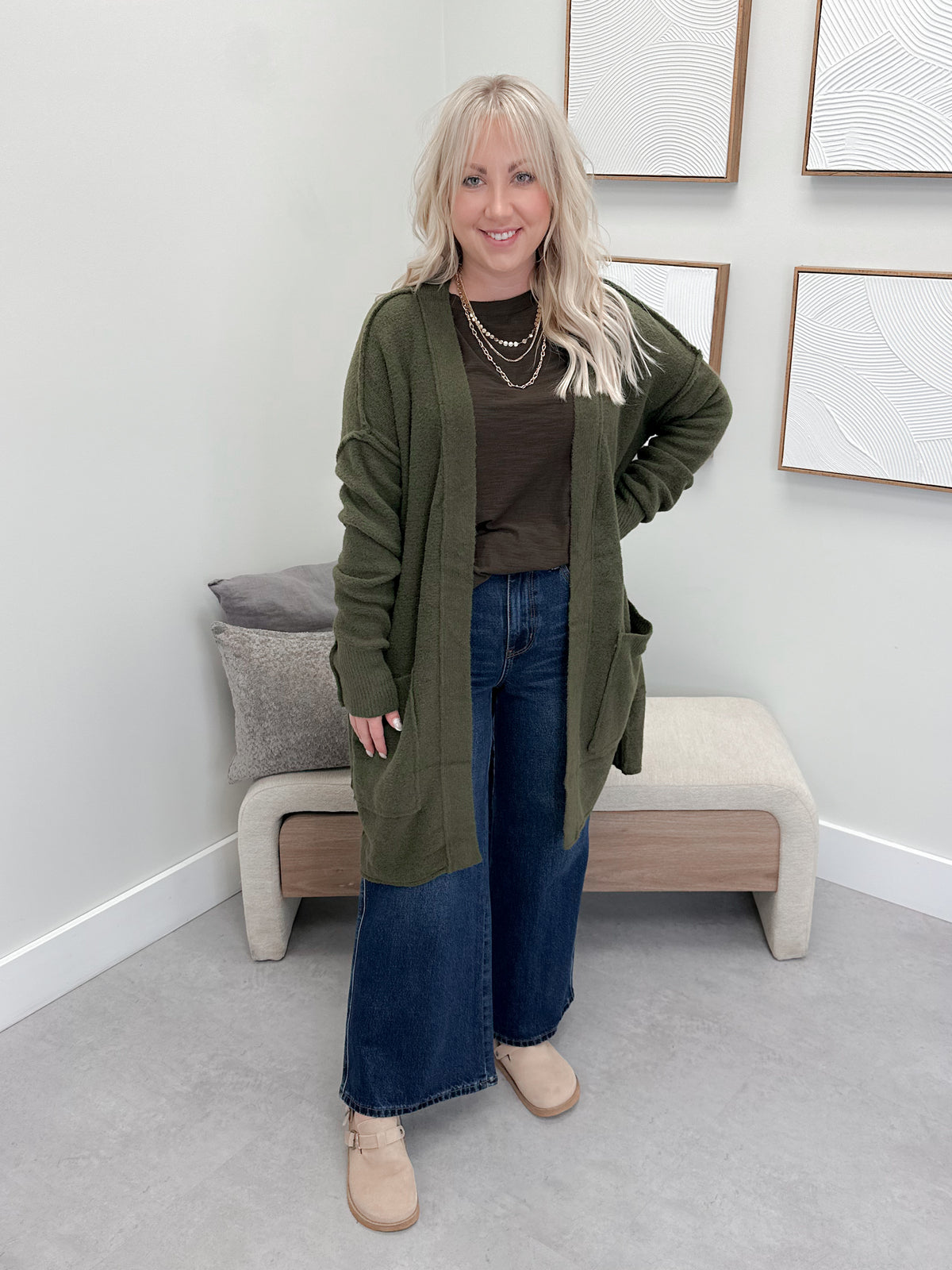 Rosemary Cardigan in Olive
