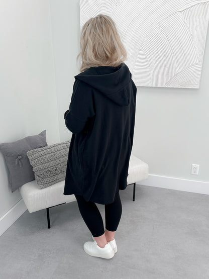 Hopeful Hooded Cardigan in Black