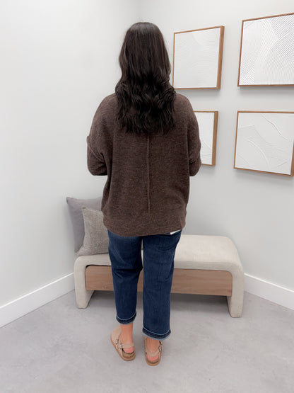 Denton Brushed Pullover in Brown