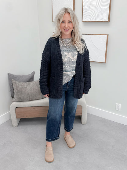 Andi Heart Cardigan in Navy