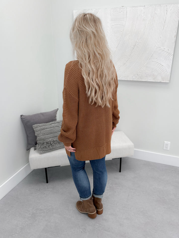 Cabin Cozy Cardigan in Camel