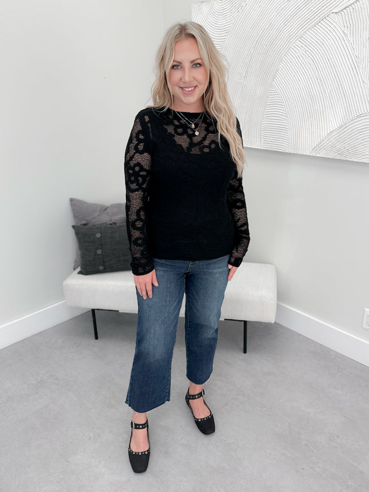 Lane Sheer Top in Black