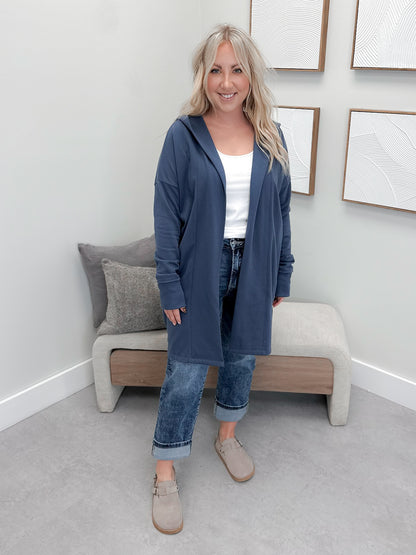 726 Hooded Cardigan in Dark Waters by Twenty Nine the Label